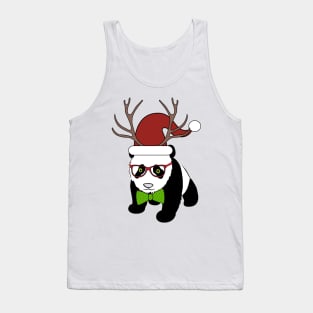 Hipster Christmas Panda Tank Top